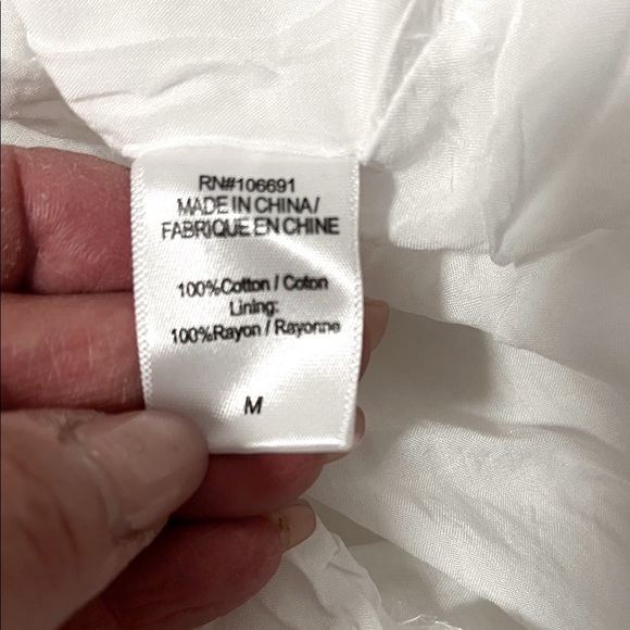 NWOT Young Fabulous & Broke White Bohemian Cotton Maxi Dress Pockets, Size M - Picture 9 of 13